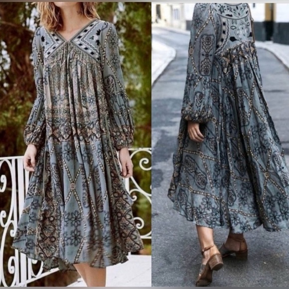 FREE PEOPLE pink city midi dress-small like new(missing slip) - Picture 1 of 16